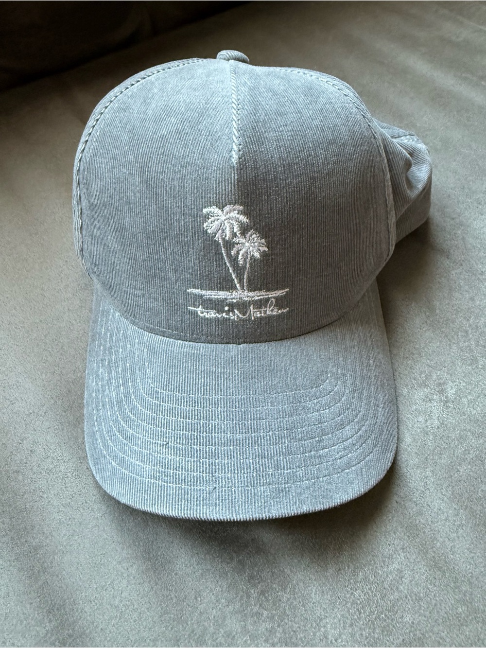 Travis Mathew Light Gray Palm Tree Embroidered Baseball Cap